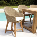 Kally - Lot De 2 Fauteuils Jardin - Rotin Synthétique/Teck/Mousse/Aluminium/Tissu Polyester 100% - Beige/Ecru/Marron