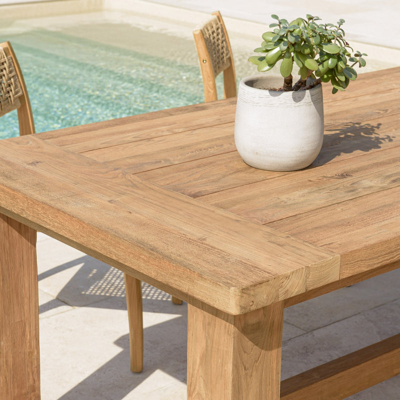Kally - Table À Manger De Jardin - Teck Recyclé - Marron