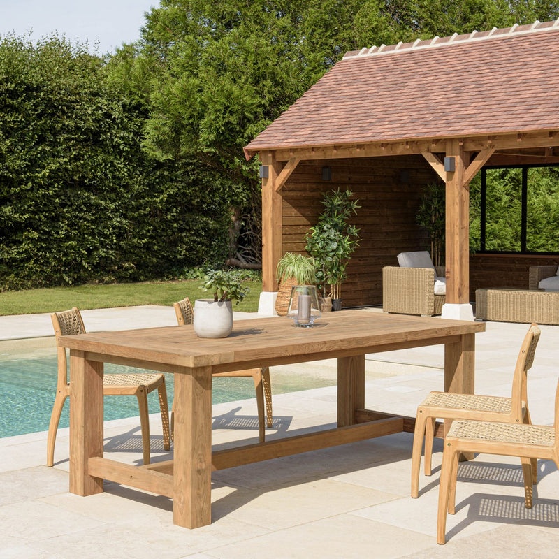 Kally - Table À Manger De Jardin - Teck Recyclé - Marron