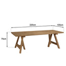 Kally - Table À Manger De Jardin - Teck Recyclé - Marron