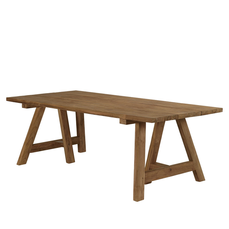 Kally - Table À Manger De Jardin - Teck Recyclé - Marron