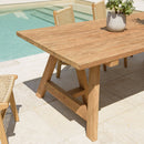 Kally - Table À Manger De Jardin - Teck Recyclé - Marron