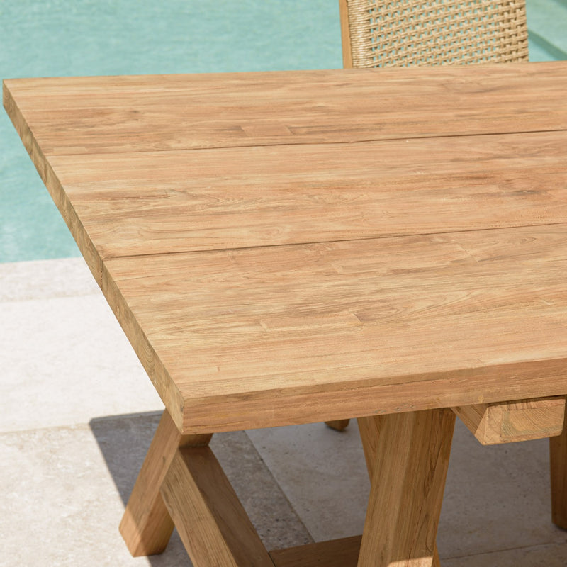 Kally - Table À Manger De Jardin - Teck Recyclé - Marron