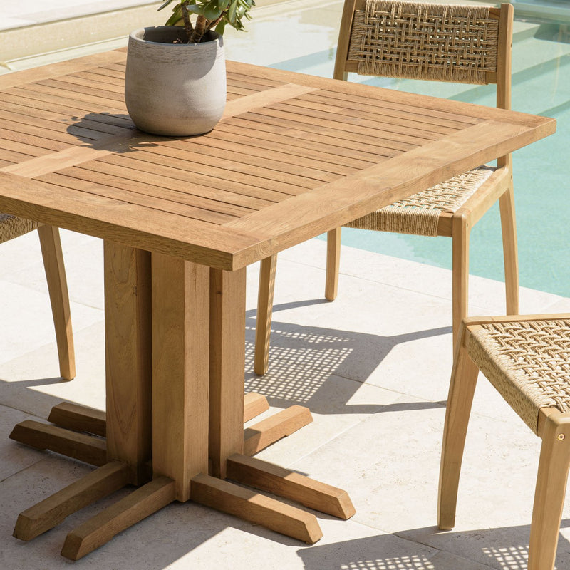 Kally - Table À Manger De Jardin - Teck Recyclé - Marron