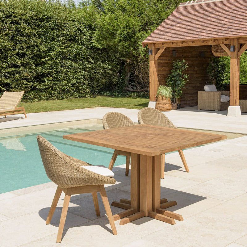 Kally - Table À Manger De Jardin - Teck Recyclé - Marron