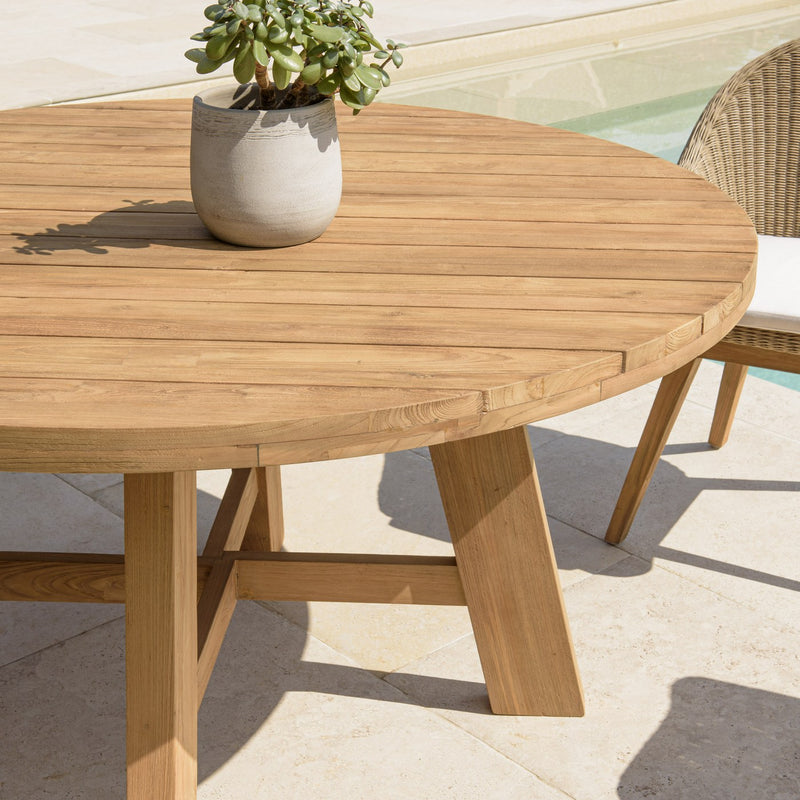 Kally - Table À Manger De Jardin - Teck Recyclé - Marron