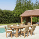 Kally - Salon De Jardin - Aluminium/Mousse/Rotin Synthétique/Teck/Teck Recyclé/Tissu Polyester 100% - Beige/Ecru/Marron