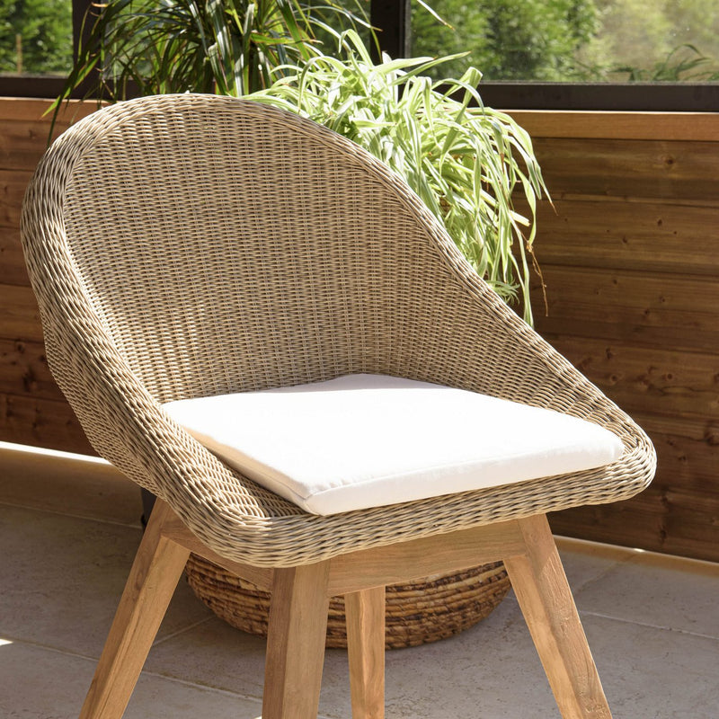 Kally - Salon De Jardin - Aluminium/Mousse/Rotin Synthétique/Teck/Teck Recyclé/Tissu Polyester 100% - Beige/Ecru/Marron