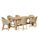 Kally - Salon De Jardin - Aluminium/Mousse/Rotin Synthétique/Teck/Teck Recyclé/Tissu Polyester 100% - Beige/Ecru/Marron