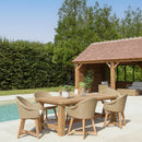 Kally - Salon De Jardin - Aluminium/Mousse/Rotin Synthétique/Teck/Teck Recyclé/Tissu Polyester 100% - Beige/Ecru/Marron