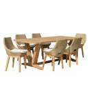 Kally - Salon De Jardin - Aluminium/Mousse/Rotin Synthétique/Teck/Teck Recyclé/Tissu Polyester 100% - Beige/Ecru/Marron
