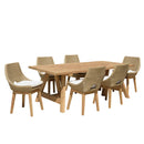 Kally - Salon De Jardin - Aluminium/Mousse/Rotin Synthétique/Teck/Teck Recyclé/Tissu Polyester 100% - Beige/Ecru/Marron