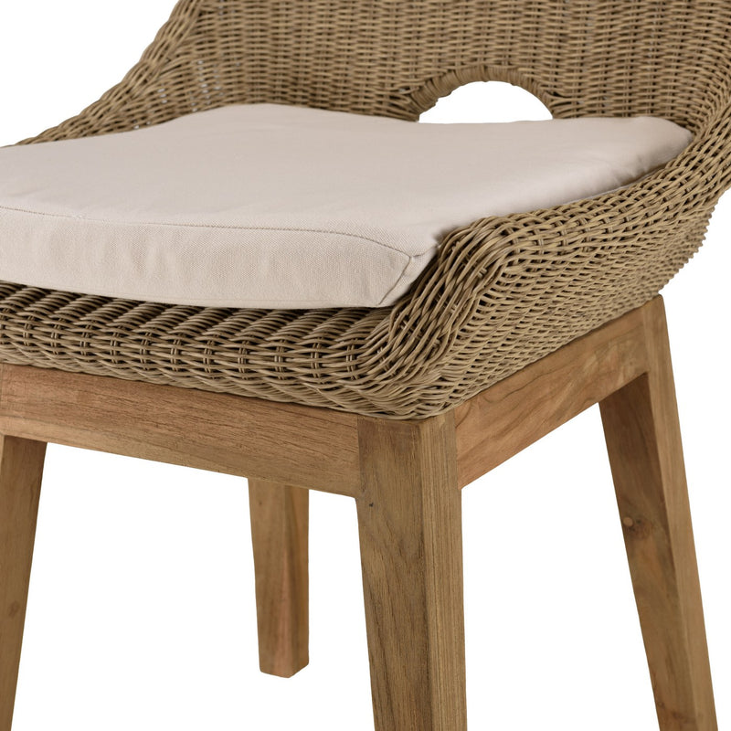 Kally - Salon De Jardin - Aluminium/Mousse/Rotin Synthétique/Teck/Teck Recyclé/Tissu Polyester 100% - Beige/Ecru/Marron
