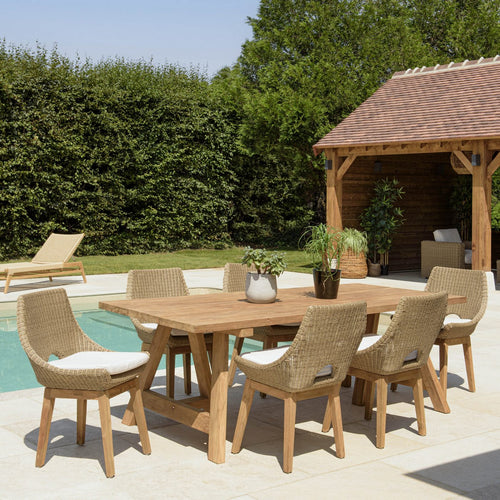 Kally - Salon De Jardin 6/8 Pers - Beige/Ecru/Marron