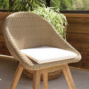 Kally - Salon De Jardin - Aluminium/Mousse/Rotin Synthétique/Teck/Teck Recyclé/Tissu Polyester 100% - Beige/Ecru/Marron