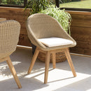 Kally - Salon De Jardin - Aluminium/Mousse/Rotin Synthétique/Teck/Teck Recyclé/Tissu Polyester 100% - Beige/Ecru/Marron