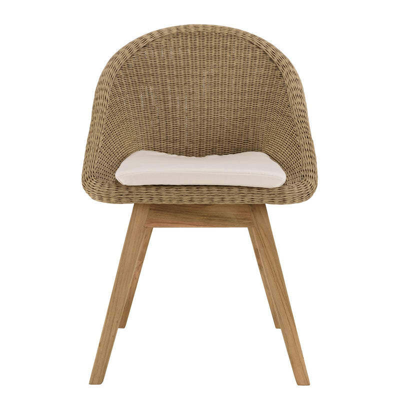 Kally - Salon De Jardin - Aluminium/Mousse/Rotin Synthétique/Teck/Teck Recyclé/Tissu Polyester 100% - Beige/Ecru/Marron