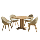 Kally - Salon De Jardin - Aluminium/Mousse/Rotin Synthétique/Teck/Teck Recyclé/Tissu Polyester 100% - Beige/Ecru/Marron