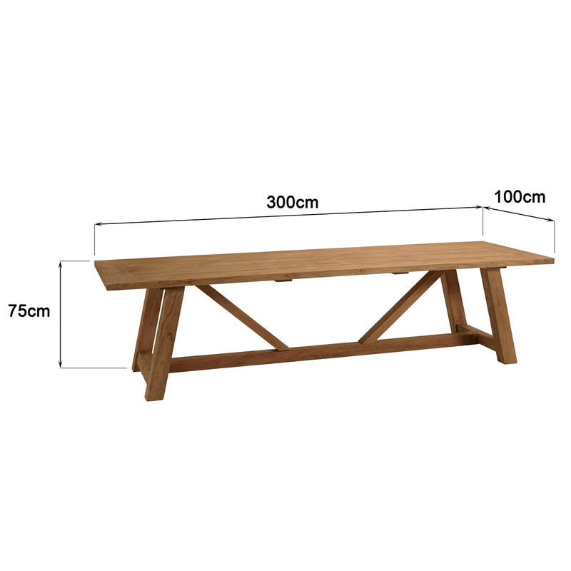 Kally - Table À Manger De Jardin - Teck Recyclé - Marron
