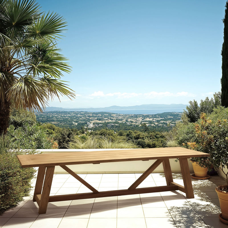 Kally - Table À Manger De Jardin - Teck Recyclé - Marron