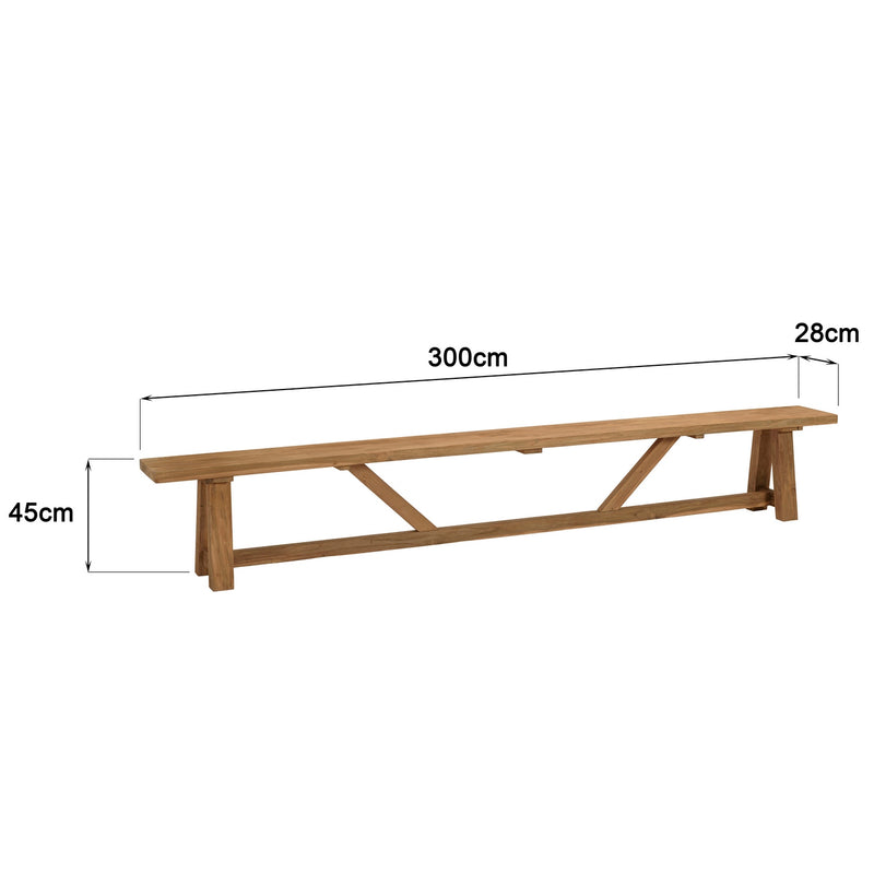 Kally - Banc De Jardin - Teck Recyclé - Marron