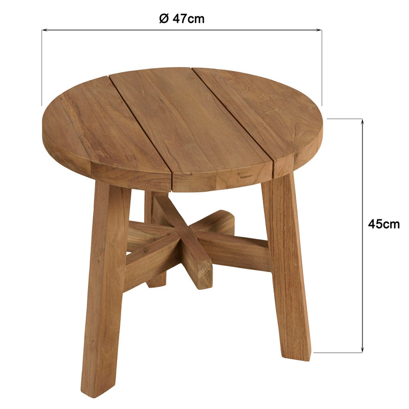 Kally - Table D'Appoint De Jardin - Teck Recyclé - Marron