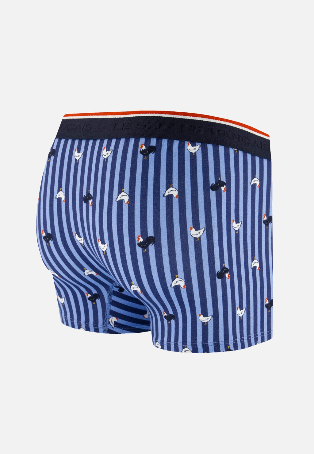 Marius Cotton Cockerel Stripe Boxers - Steel Blue