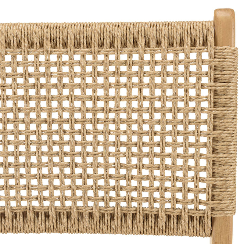 Valeria - Lot De 2 Chaises Jardin - Teck/Rotin Synthétique - Bois Clair/Beige