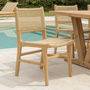 Valeria - Lot De 2 Chaises Jardin - Teck/Rotin Synthétique - Bois Clair/Beige