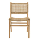 Valeria - Lot De 2 Chaises Jardin - Teck/Rotin Synthétique - Bois Clair/Beige
