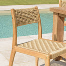 Valeria - Lot De 2 Chaises Jardin - Teck/Rotin Synthétique - Bois Clair/Beige