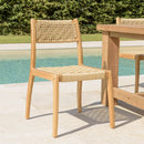 Valeria - Lot De 2 Chaises Jardin - Teck/Rotin Synthétique - Bois Clair/Beige