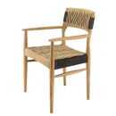 Valeria - Lot De 2 Fauteuils Jardin - Teck/Rotin Synthétique - Bois Clair/Beige/Noir