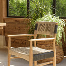 Valeria - Lot De 2 Fauteuils Jardin - Teck/Rotin Synthétique - Bois Clair/Beige/Noir