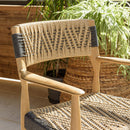 Valeria - Lot De 2 Fauteuils Jardin - Teck/Rotin Synthétique - Bois Clair/Beige/Noir