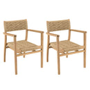 Valeria - Lot De 2 Fauteuils Jardin - Teck/Rotin Synthétique - Bois Clair/Beige