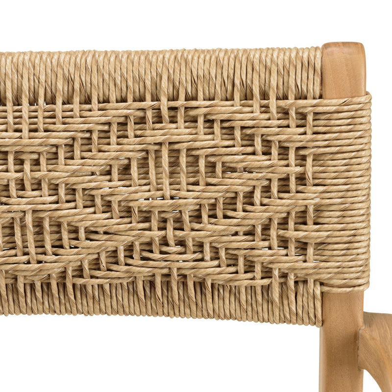 Valeria - Lot De 2 Fauteuils Jardin - Teck/Rotin Synthétique - Bois Clair/Beige