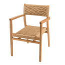 Valeria - Lot De 2 Fauteuils Jardin - Teck/Rotin Synthétique - Bois Clair/Beige