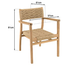 Valeria - Lot De 2 Fauteuils Jardin - Teck/Rotin Synthétique - Bois Clair/Beige