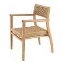 Valeria - Lot De 2 Fauteuils Jardin - Teck/Rotin Synthétique - Bois Clair/Beige