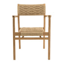 Valeria - Lot De 2 Fauteuils Jardin - Teck/Rotin Synthétique - Bois Clair/Beige