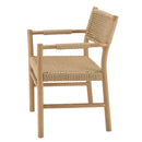 Valeria - Lot De 2 Fauteuils Jardin - Teck/Rotin Synthétique - Bois Clair/Beige