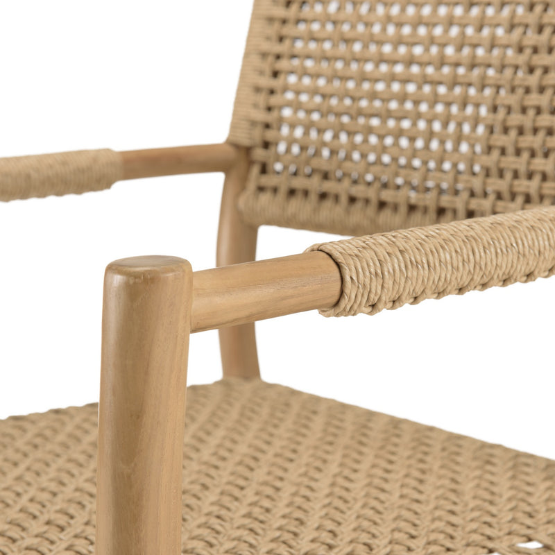 Valeria - Lot De 2 Fauteuils Jardin - Teck/Rotin Synthétique - Bois Clair/Beige