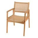 Valeria - Lot De 2 Fauteuils Jardin - Teck/Rotin Synthétique - Bois Clair/Beige