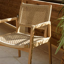 Valeria - Lot De 2 Fauteuils Jardin - Teck/Rotin Synthétique - Bois Clair/Beige