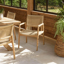 Valeria - Lot De 2 Fauteuils Jardin - Teck/Rotin Synthétique - Bois Clair/Beige