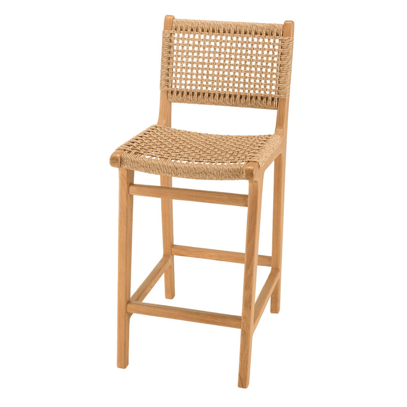 Valeria - Lot De 2 Tabourets Bar De Jardin - Bois Clair/Beige
