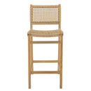 Valeria - Lot De 2 Tabourets Bar De Jardin - Bois Clair/Beige