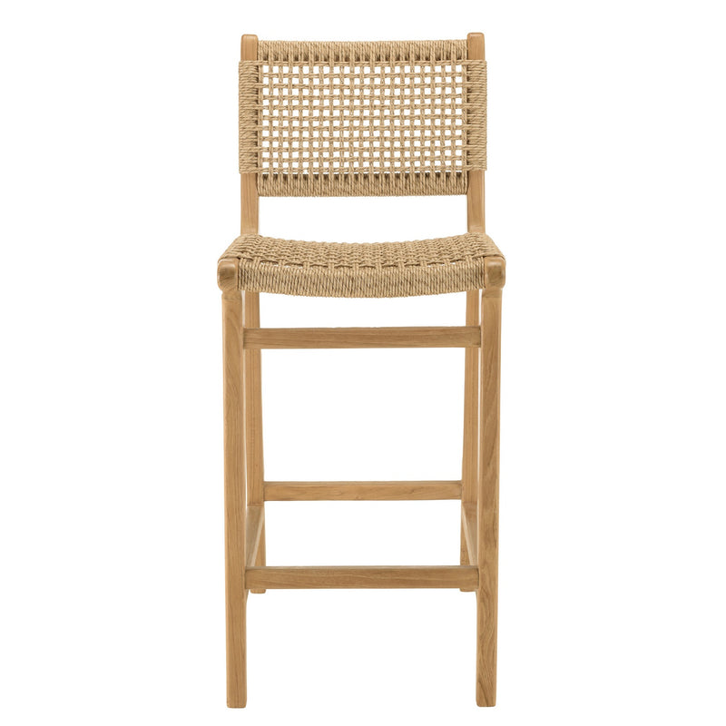 Valeria - Lot De 2 Tabourets Bar De Jardin - Bois Clair/Beige