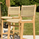 Valeria - Lot De 2 Tabourets Bar De Jardin - Bois Clair/Beige